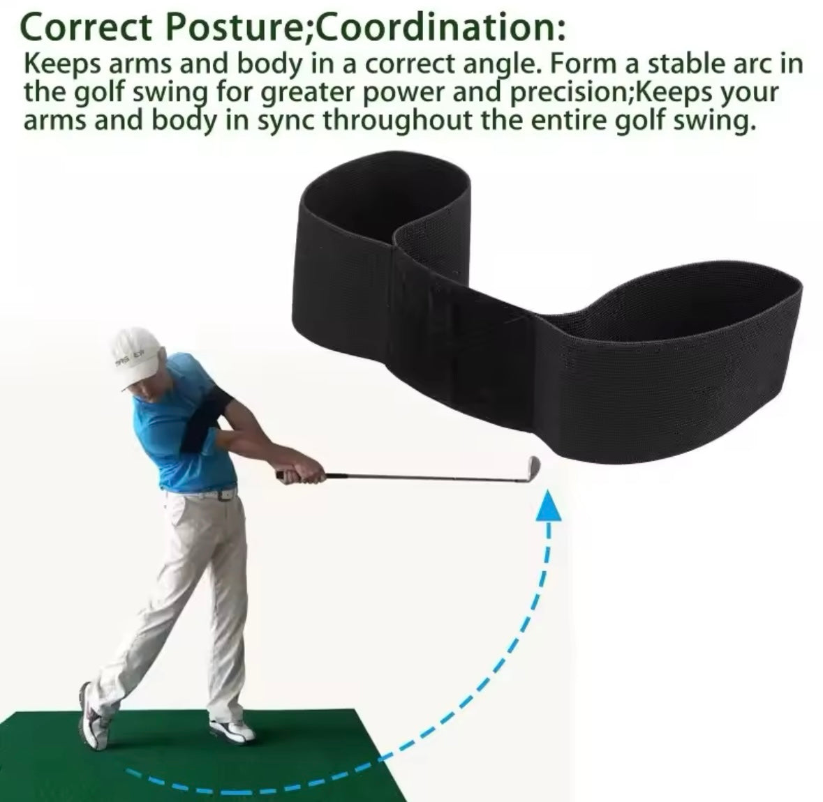 Elastic Golf Swing Trainer Arm Band, Golf Corrector For Men Women Beginners